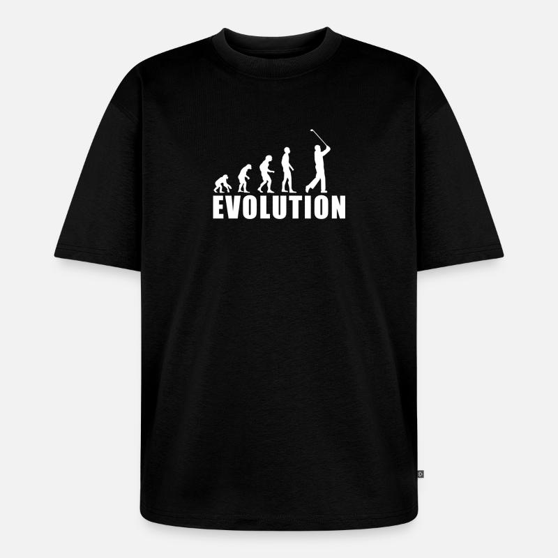 EVOLUTION GOLF Golfspieler Golfschläger Geschenk - Unisex Premium Oversized Bio T-Shirt - Schwarz
