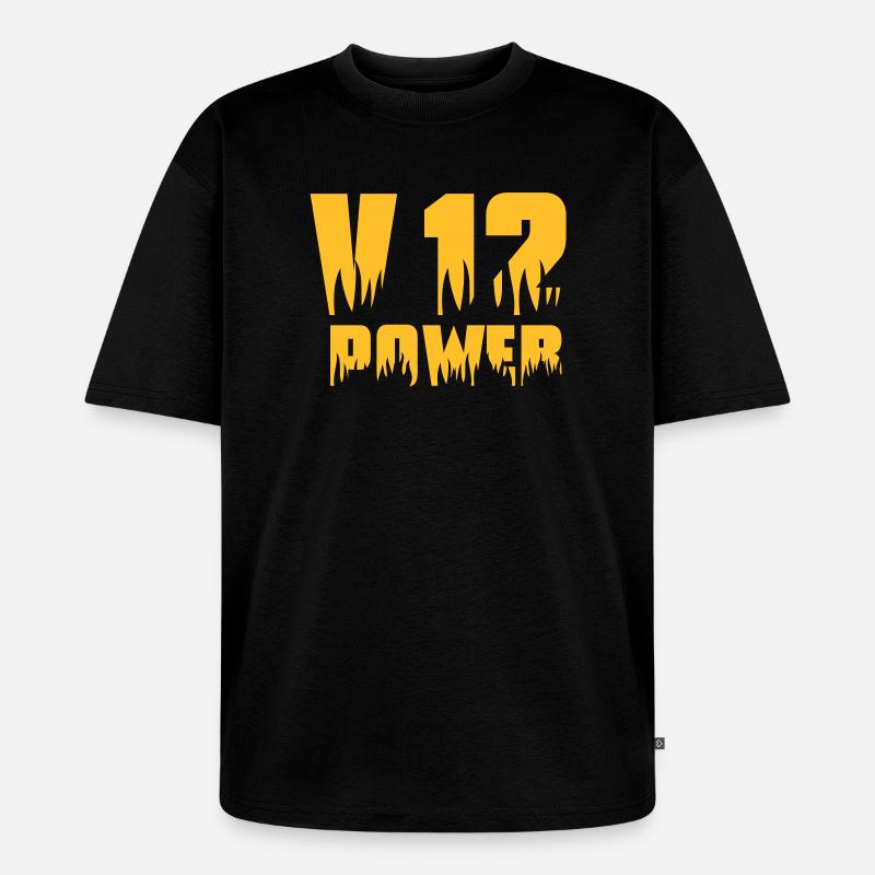 V12 POWER - Unisex Premium Oversized Bio T-Shirt - Schwarz