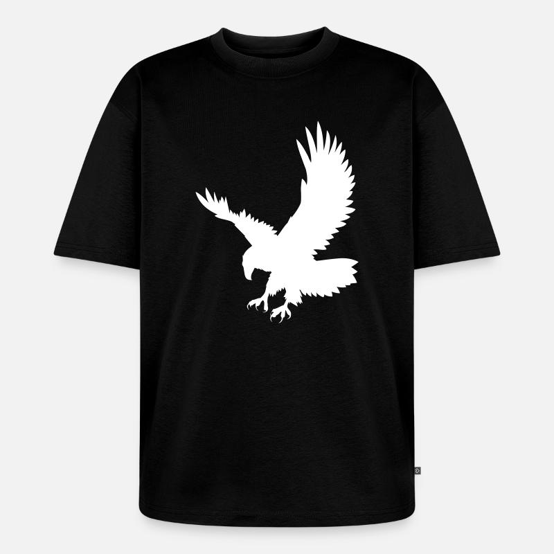 An eagle chasing its prey - Unisex Premium Oversized Organic T-Shirt - black