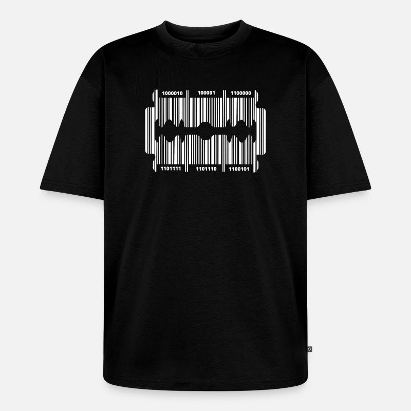 Lame de rasoir avec code - T-shirt Premium bio oversize Unisexe - noir