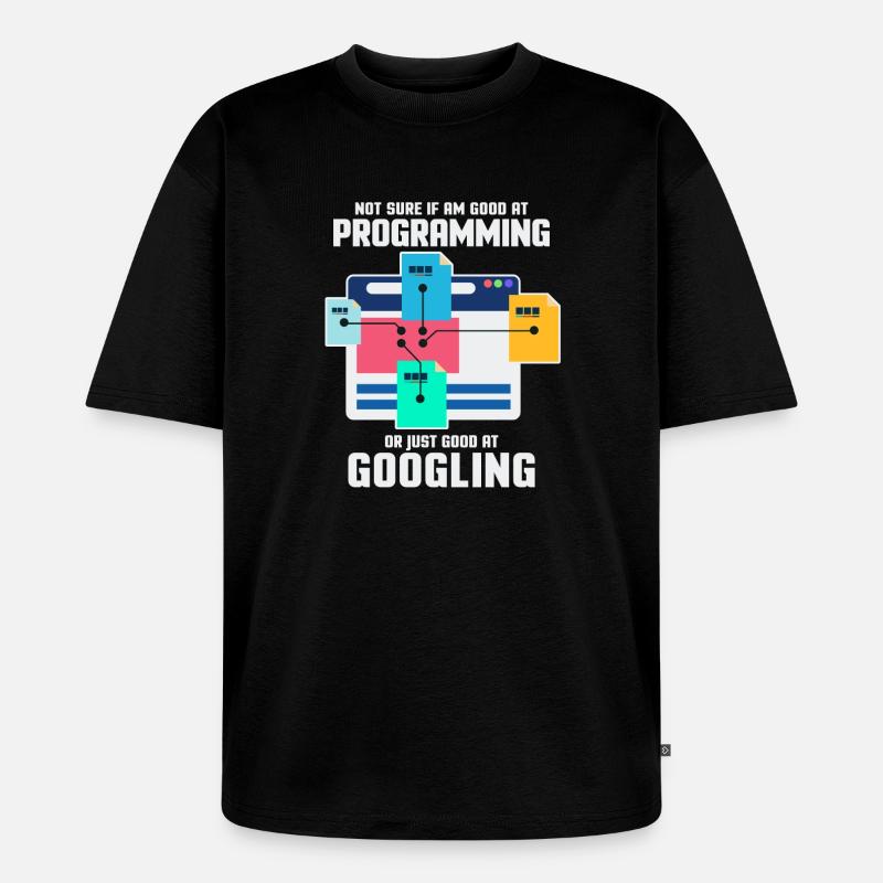 Programmierer Programmieren IT Computer Geschenk - Unisex Premium Oversized Bio T-Shirt - Schwarz