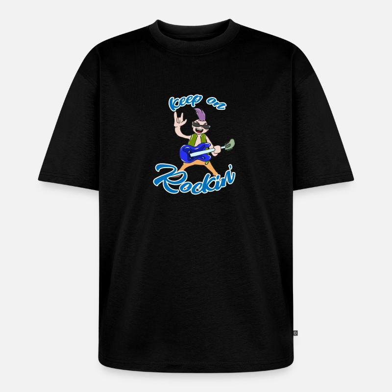 Rock 'n' Roll - Unisex Premium Oversized Bio T-Shirt - Schwarz