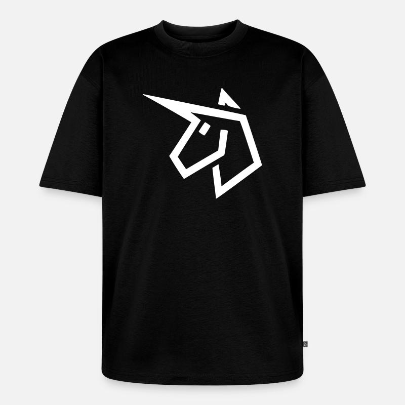 Einhorn Kopf Comic - Unisex Premium Oversized Bio T-Shirt - Schwarz