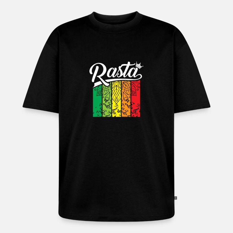 Pastel Regenbogen Banner - Unisex Premium Oversized Bio T-Shirt - Schwarz