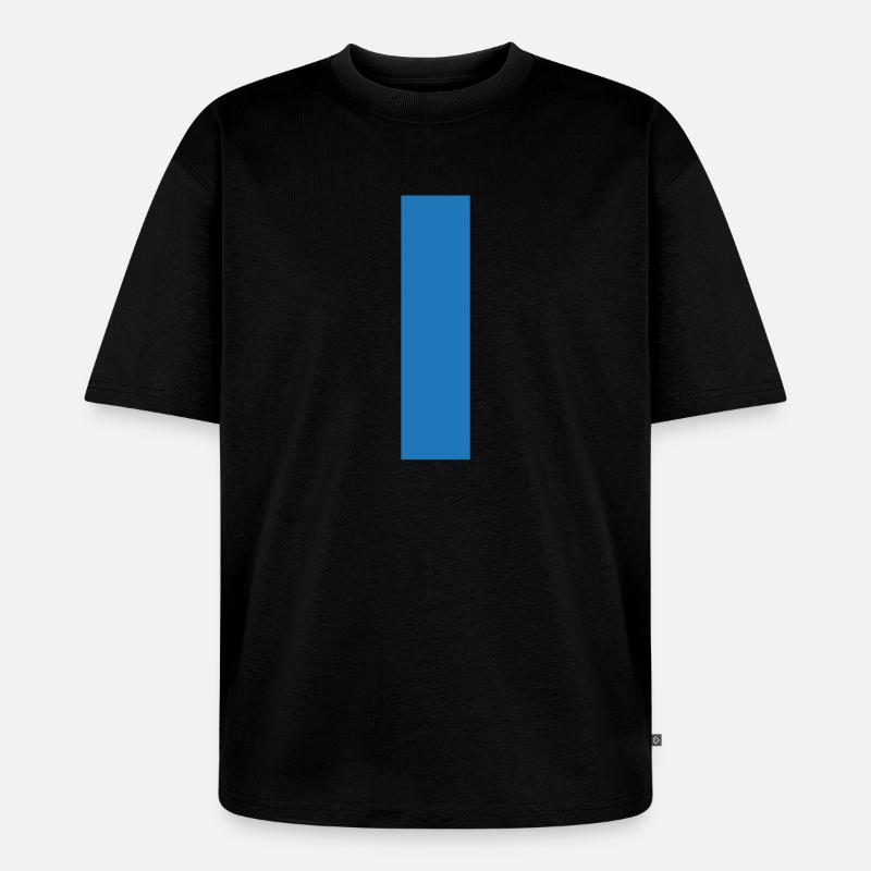 Blauer Strich auf T-Shirt Pullover - Unisex Premium Oversized Bio T-Shirt - Schwarz