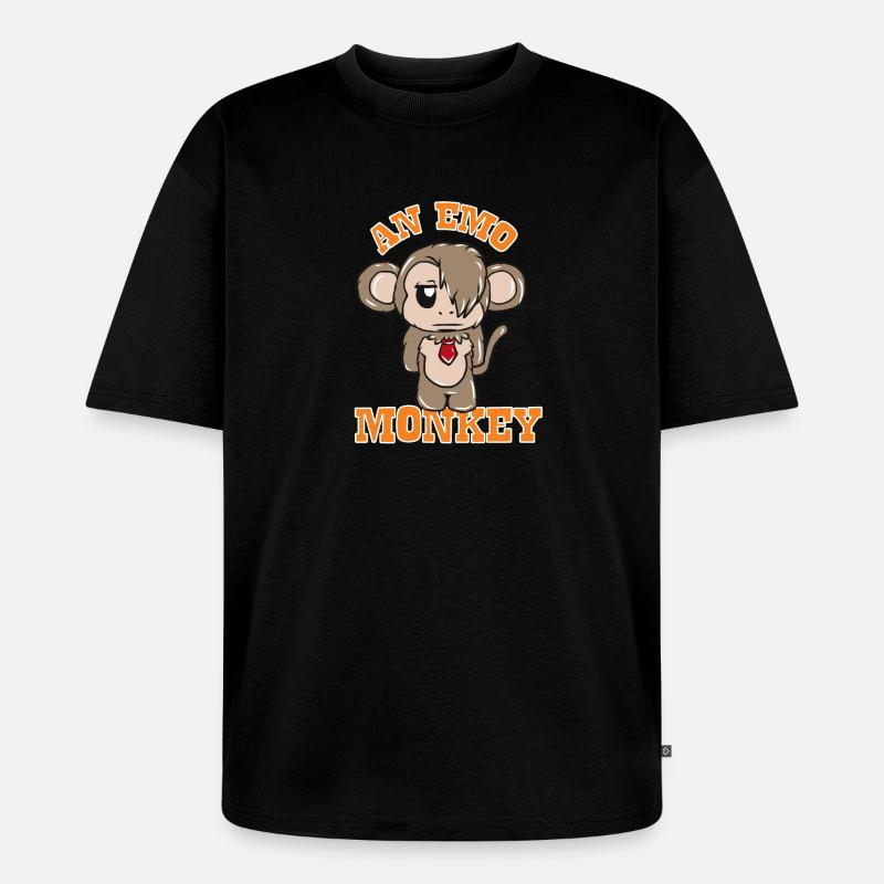 Affe Emo - Unisex Premium Oversized Bio T-Shirt - Schwarz