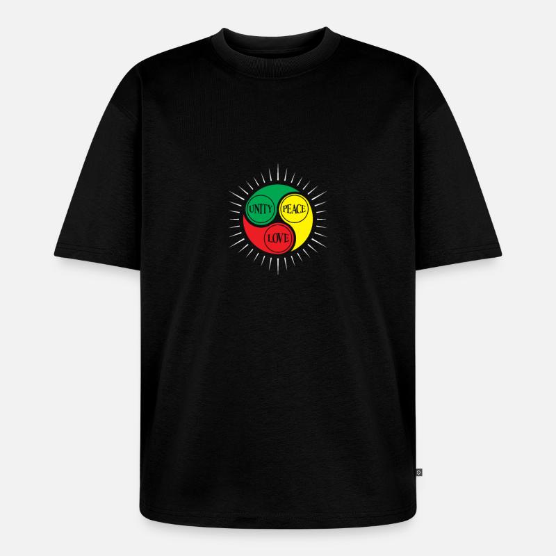 Mind Peace Love Triad Circle - Unisex Premium Oversized Bio T-Shirt - Schwarz