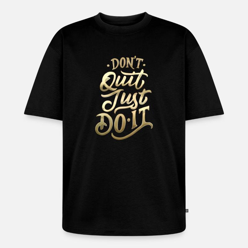 Ne quittez pas Gradient Script - T-shirt Premium bio oversize Unisexe - noir