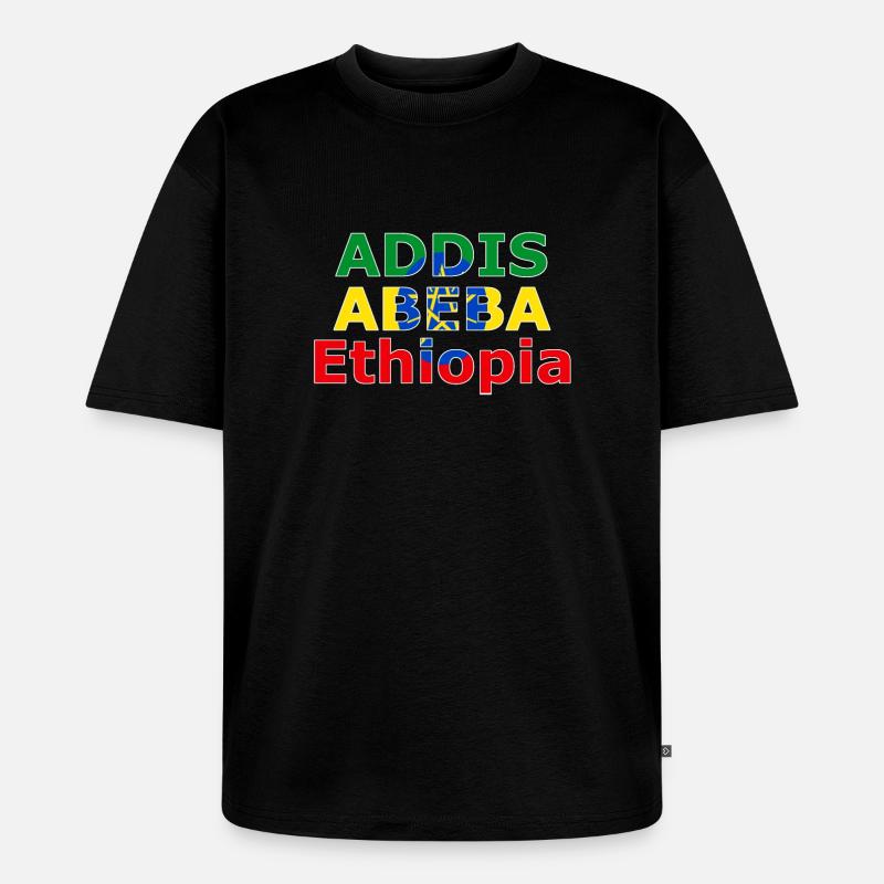 Addis Ababa Ethopia Farbdesign - Unisex Premium Oversized Bio T-Shirt - Schwarz