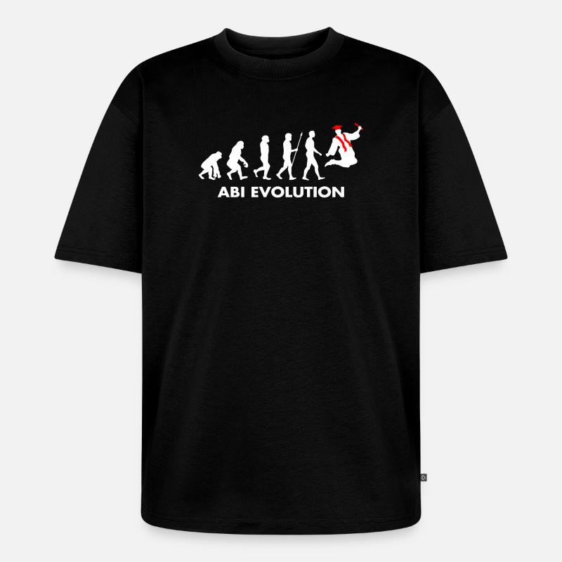 Abitur Abiturient Schulabschluss Evolution Abi - Unisex Premium Oversized Bio T-Shirt - Schwarz
