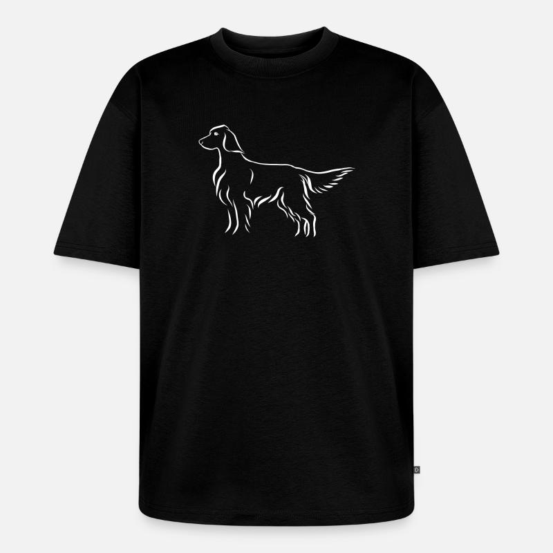 Setter stehend - Unisex Premium Oversized Bio T-Shirt - Schwarz