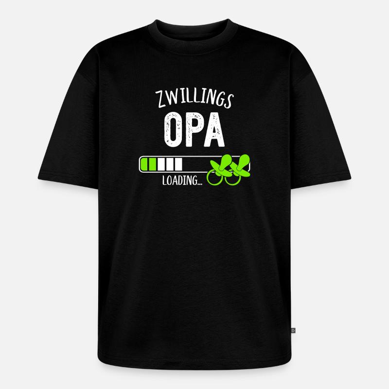 Zwillingsopa Loading Opa Großvater Zwillinge - Unisex Premium Oversized Bio T-Shirt - Schwarz