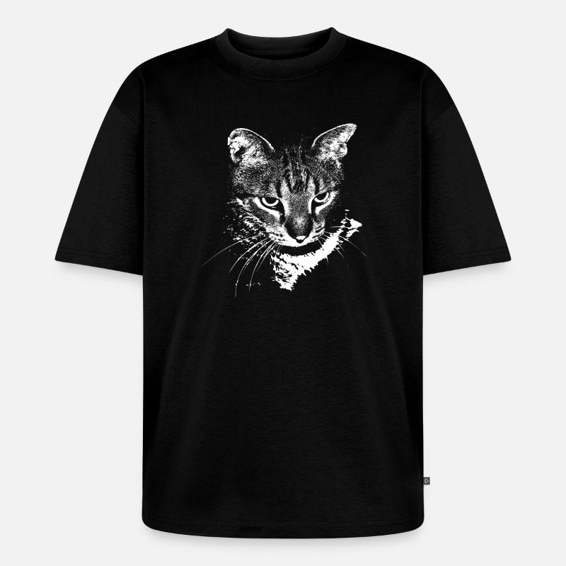 Katze Kätzchen Katzenshirt Geschenk - Unisex Premium Oversized Bio T-Shirt - Schwarz