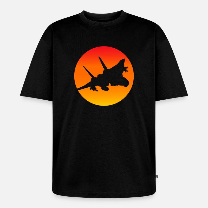 F-14 Tomcat Düsenjäger - Unisex Premium Oversized Bio T-Shirt - Schwarz