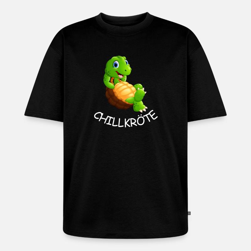 Turtle Chill : Drôle d’animal comique - T-shirt Premium bio oversize Unisexe - noir