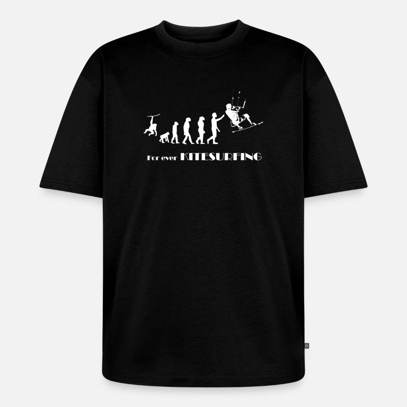 Evolution KITESURFING -SURFER KITESURFER Geschenk - Unisex Premium Oversized Bio T-Shirt - Schwarz