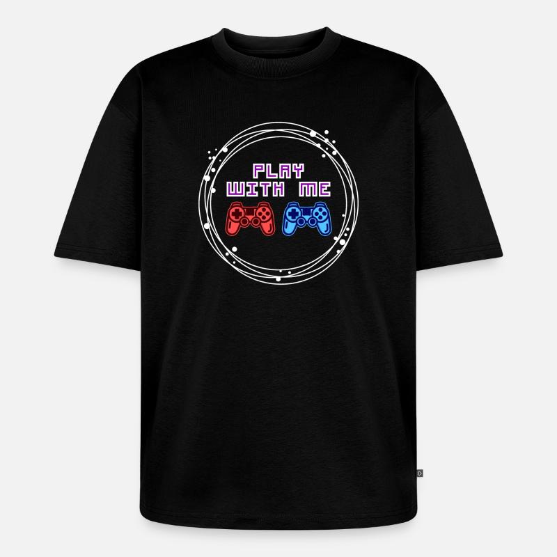 Multiplayer Gamer Controller Zocker - Unisex Premium Oversized Bio T-Shirt - Schwarz