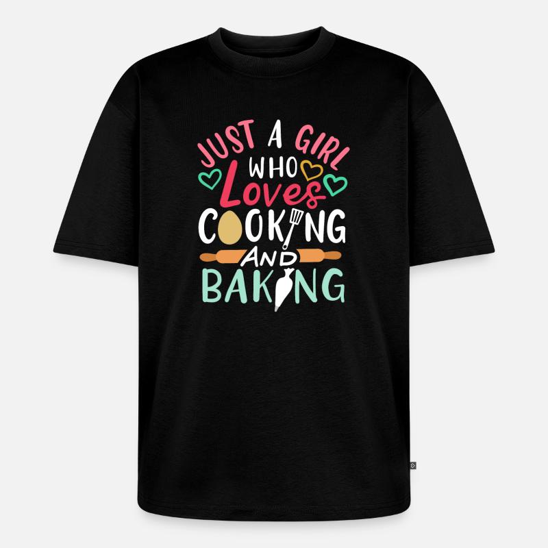 Kochen Backen - Unisex Premium Oversized Bio T-Shirt - Schwarz