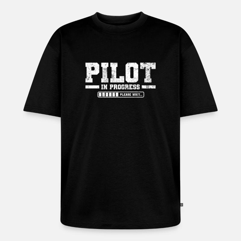 Flugschüler Flugschule - Unisex Premium Oversized Bio T-Shirt - Schwarz