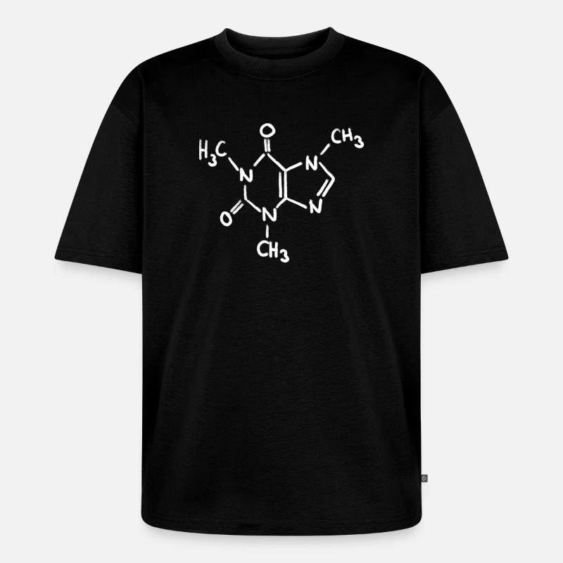 Caffeine Chalk Molecule - Unisex Premium Oversized Organic T-Shirt - black