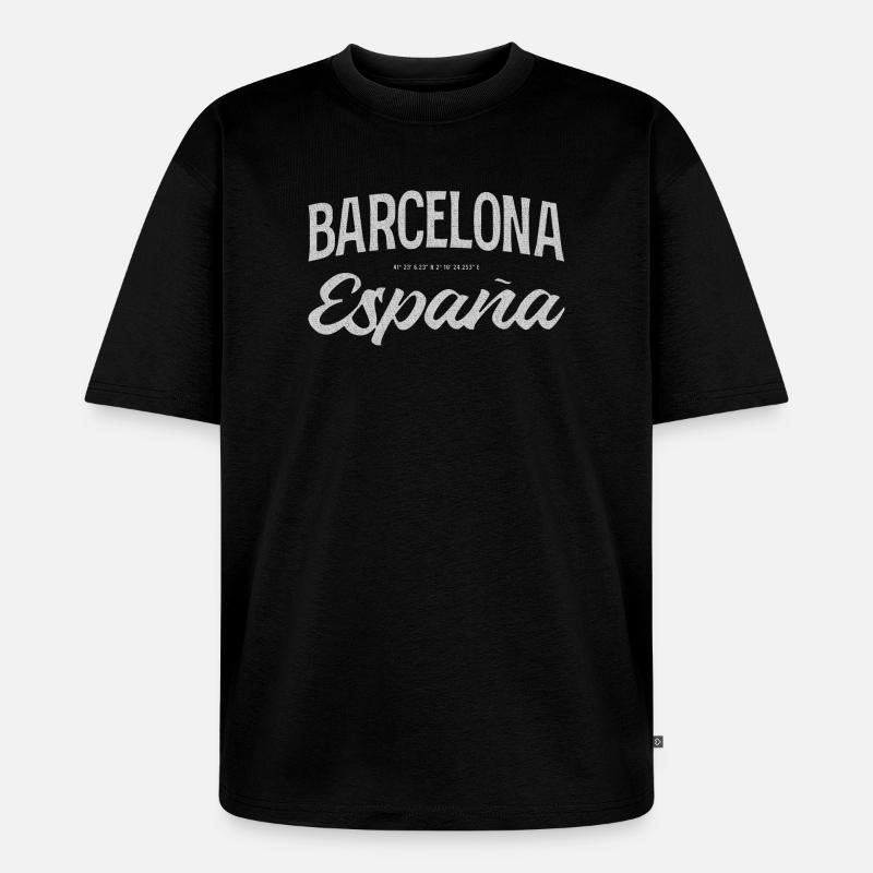 Barcelona Espana Script Design - Unisex Premium Oversized Bio T-Shirt - Schwarz