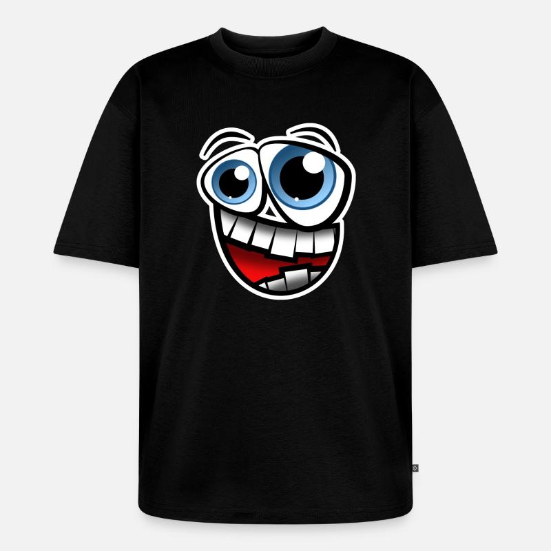 Gesicht Comic - Unisex Premium Oversized Bio T-Shirt - Schwarz