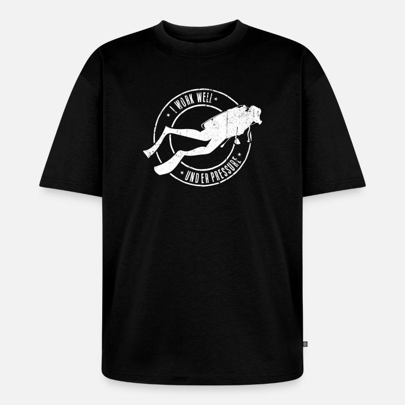 Deep Dive Diver Emblem - Unisex Premium Oversized Bio T-Shirt - Schwarz