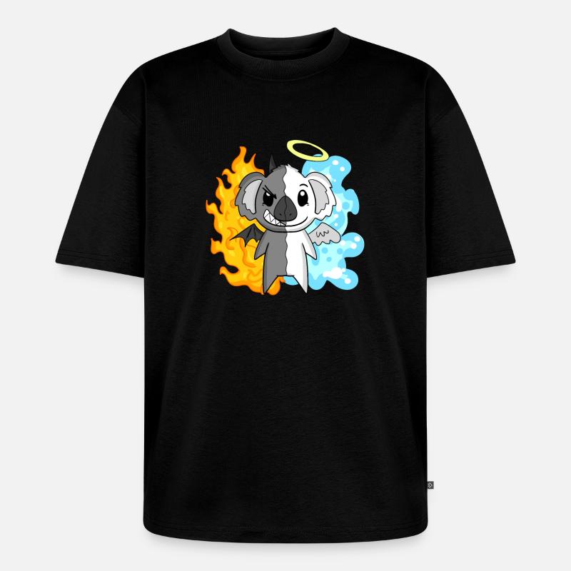 Koala - Angels and Devils - Unisex Premium Oversized Organic T-Shirt - black