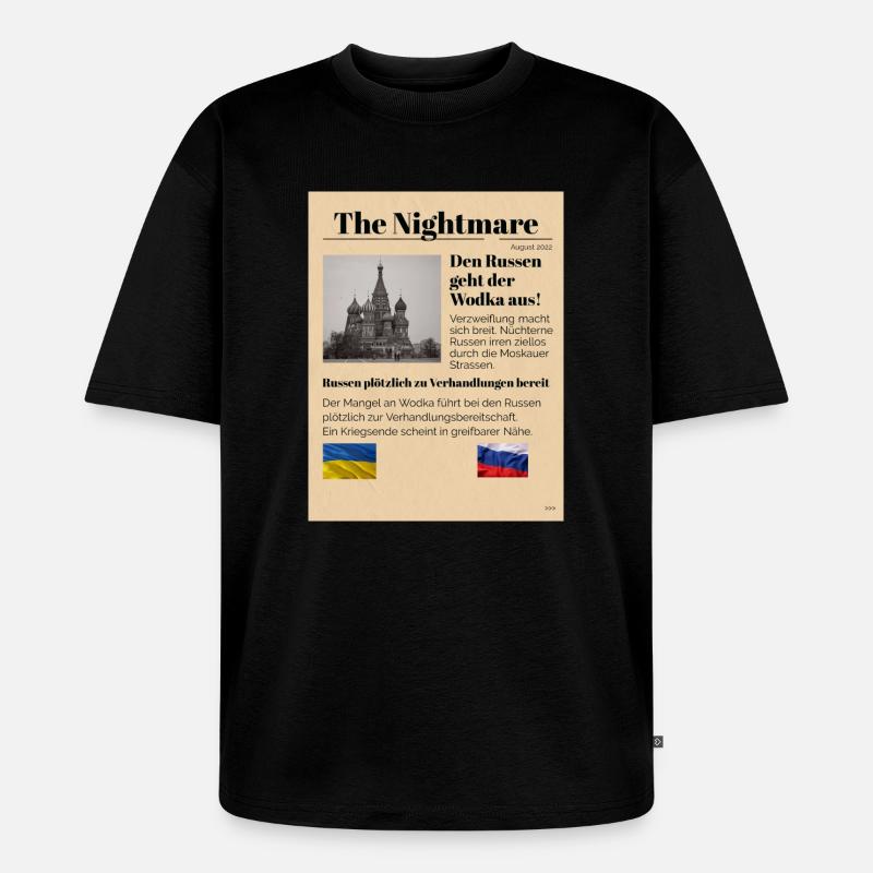 Russisch-Moskauer Nostalgie Design Ironisch - Unisex Premium Oversized Bio T-Shirt - Schwarz