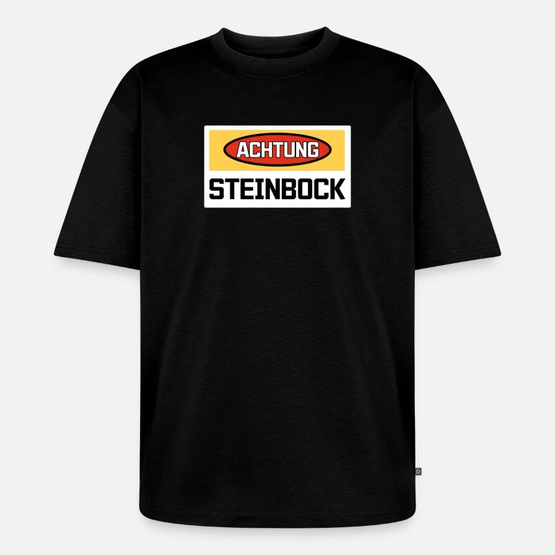 Steinbock Tierkreiszeichen Statement Astronomie - Unisex Premium Oversized Bio T-Shirt - Schwarz
