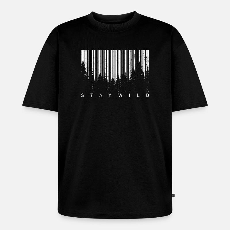 Silhouette de code-barres forestière - T-shirt Premium bio oversize Unisexe - noir