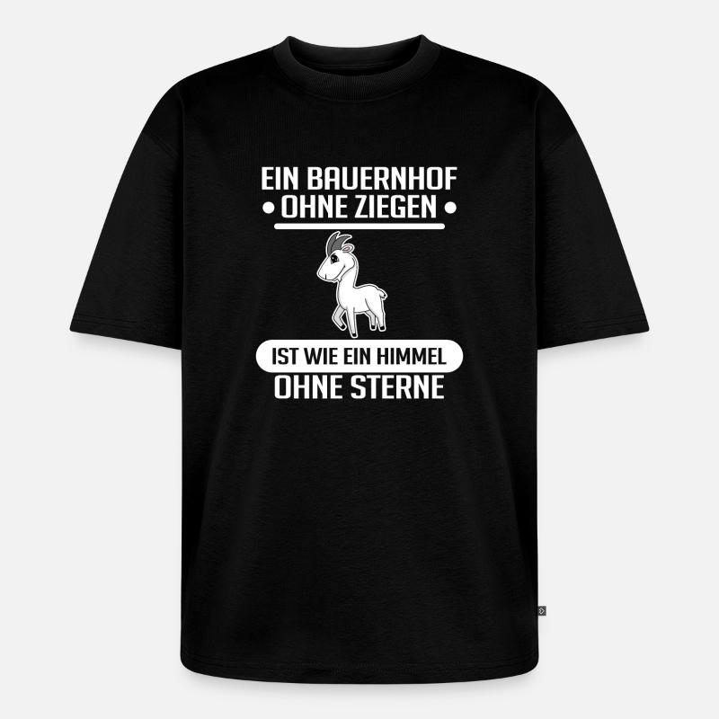 Ziege Ziegenbock Bock - Unisex Premium Oversized Bio T-Shirt - Schwarz