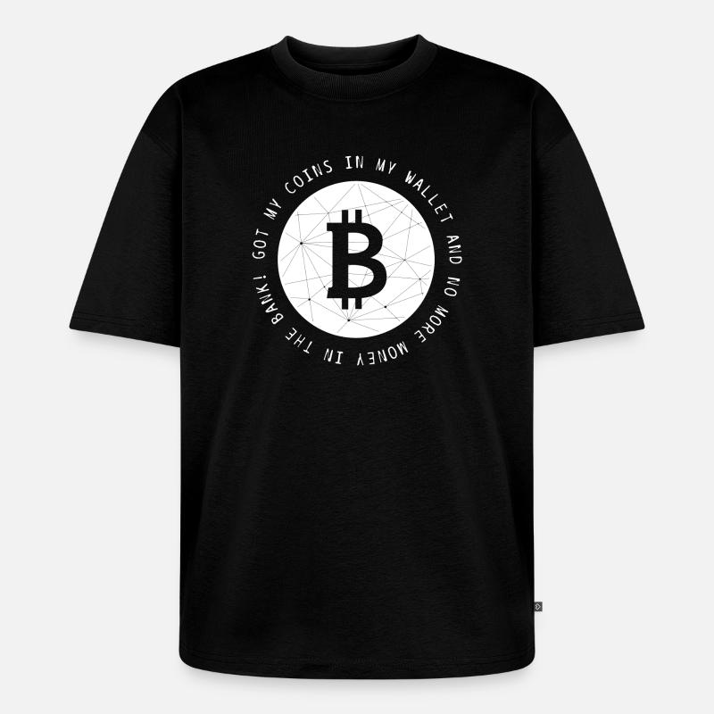 Bitcoin BTC Krypto Crypto lustig cool Spruch - Unisex Premium Oversized Bio T-Shirt - Schwarz