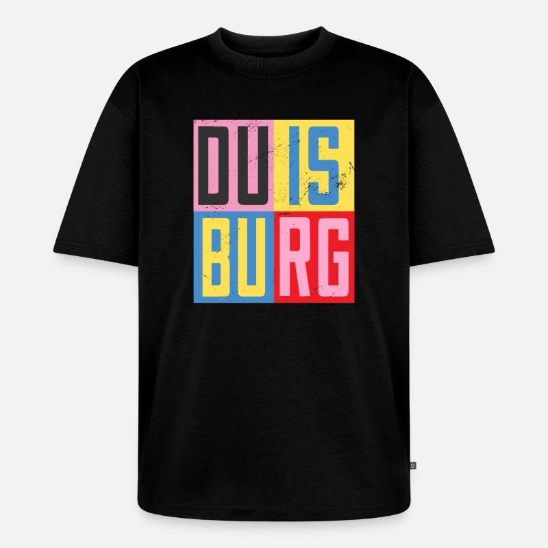 Duisburg Städte Design - Unisex Premium Oversized Bio T-Shirt - Schwarz