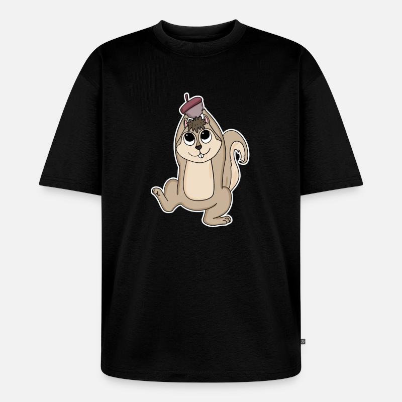 Eichhörnchen - Unisex Premium Oversized Bio T-Shirt - Schwarz