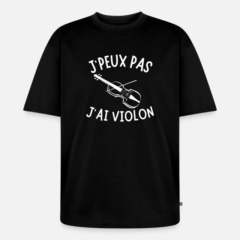 violon, violoncelle, jouer du violon - T-shirt Premium bio oversize Unisexe - noir
