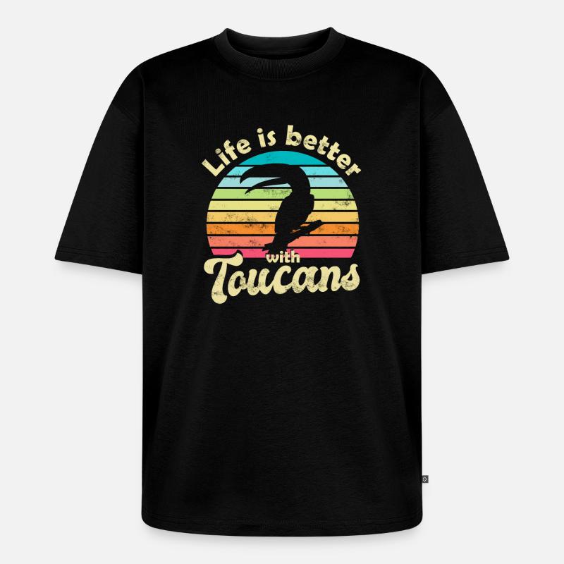 Tukan Vogel - Unisex Premium Oversized Bio T-Shirt - Schwarz