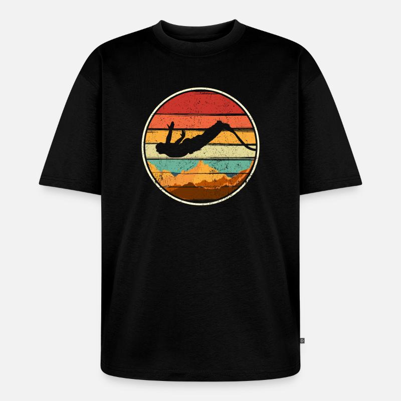 Sunset Summit Dive Circle - Unisex Premium Oversized Organic T-Shirt - black
