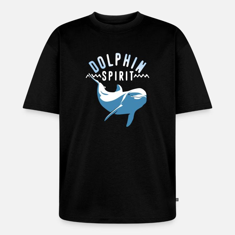 Die Seele des Delfins - Unisex Premium Oversized Bio T-Shirt - Schwarz