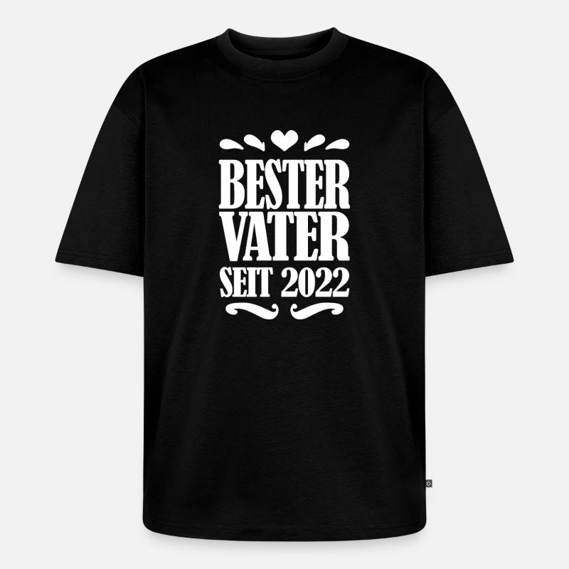 Bester Vater seit 2022 - Unisex Premium Oversized Bio T-Shirt - Schwarz