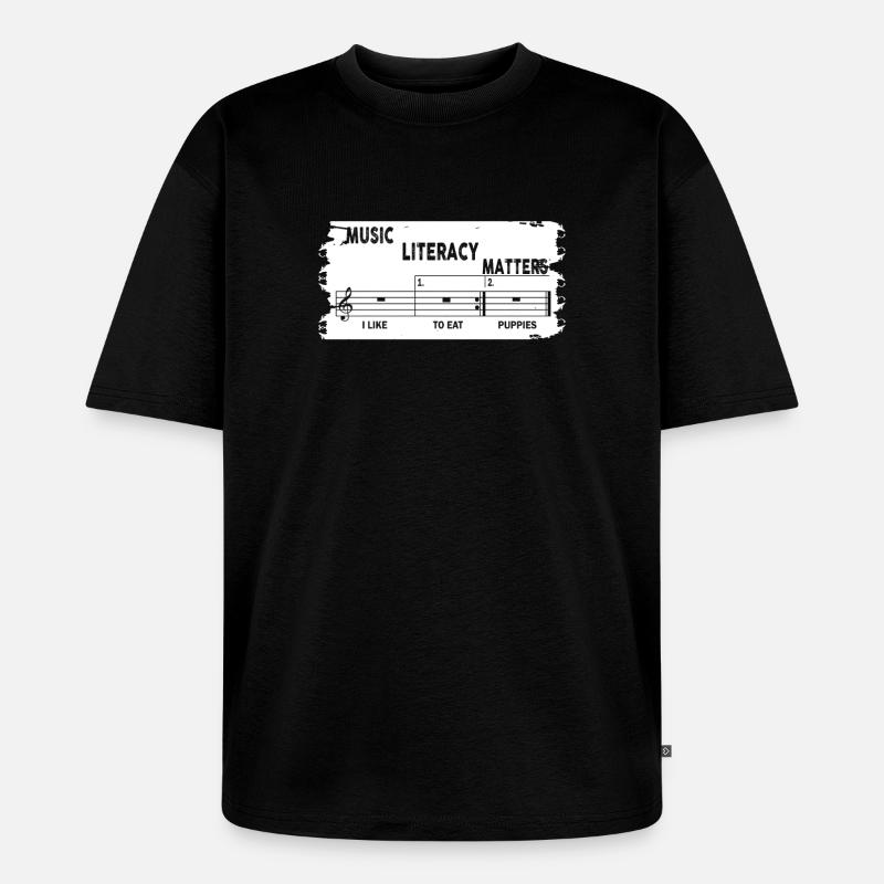 La littératie musicale, ça compte - T-shirt Premium bio oversize Unisexe - noir