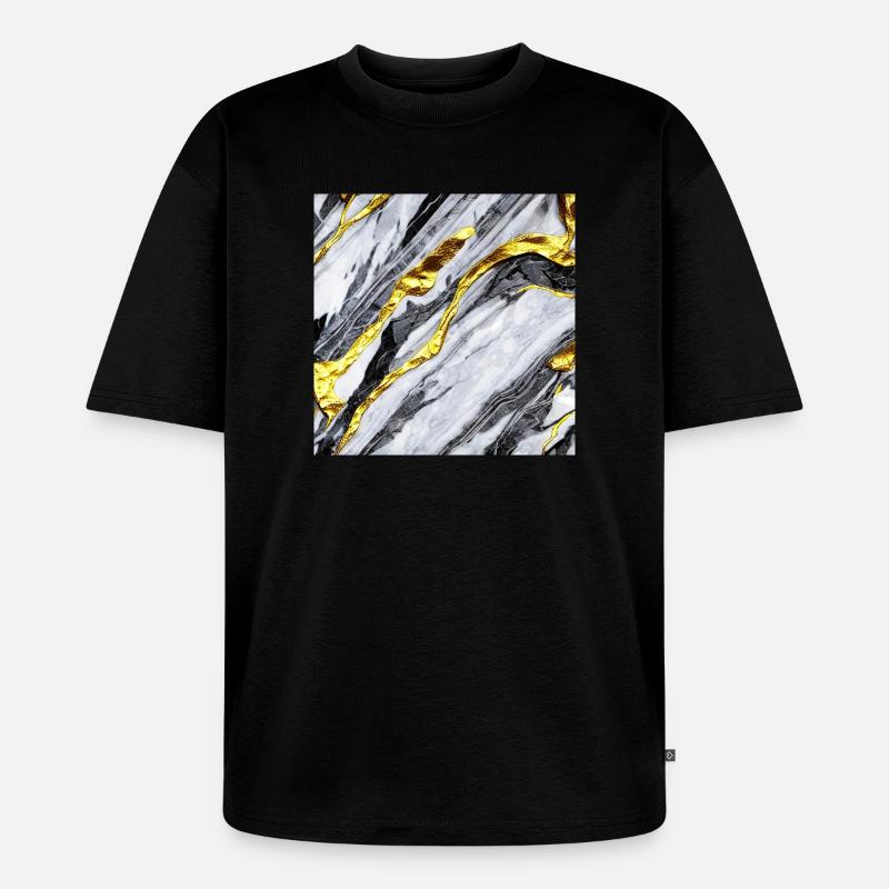 Structure en marbre or - T-shirt Premium bio oversize Unisexe - noir