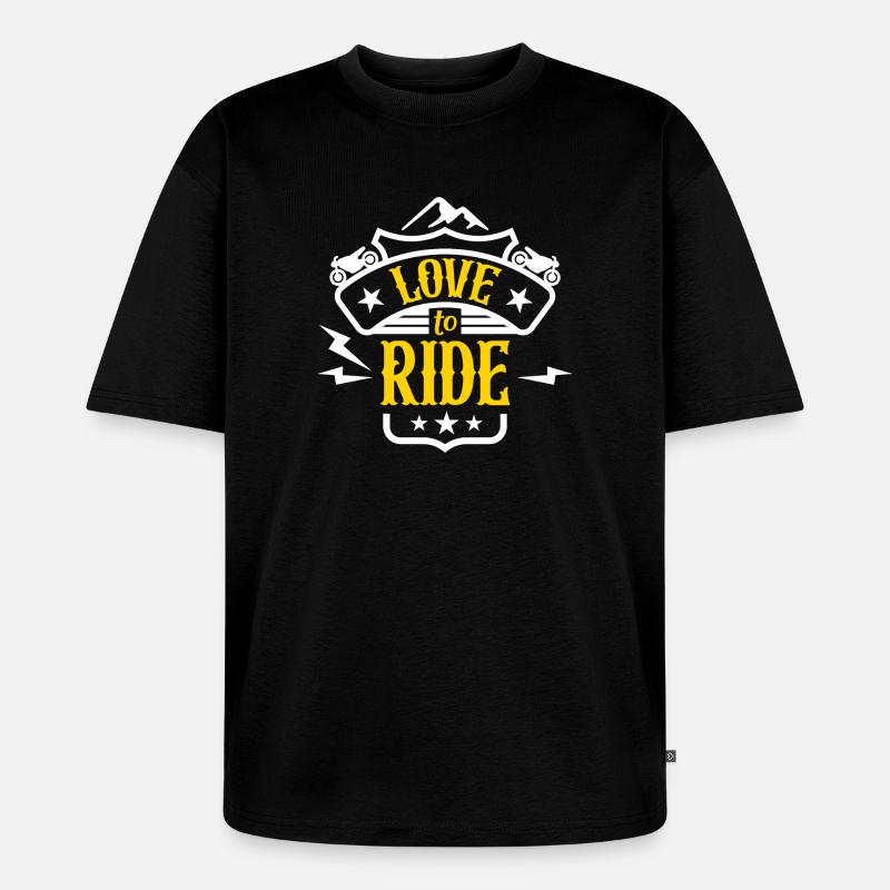 Liebe zu reiten - Unisex Premium Oversized Bio T-Shirt - Schwarz
