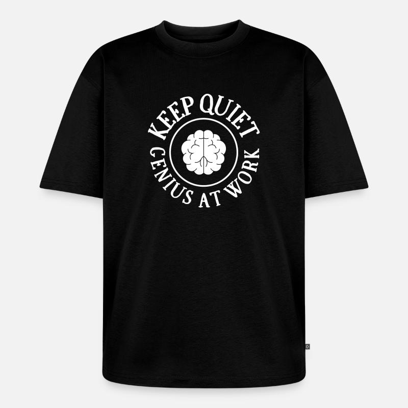 Arbeit, Technik, ich bin ein Genie - Unisex Premium Oversized Bio T-Shirt - Schwarz
