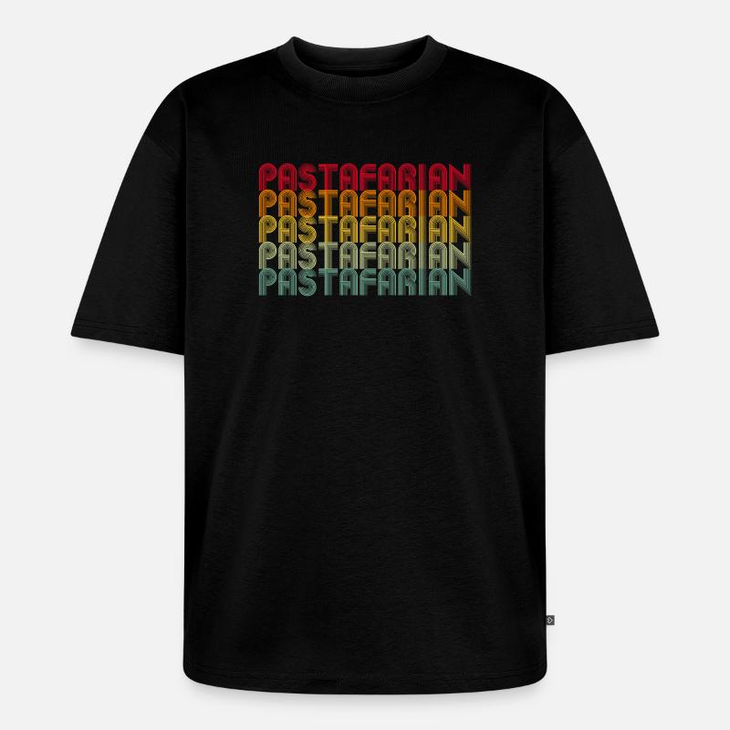 Regenbogen Schriftstapel Muster - Unisex Premium Oversized Bio T-Shirt - Schwarz