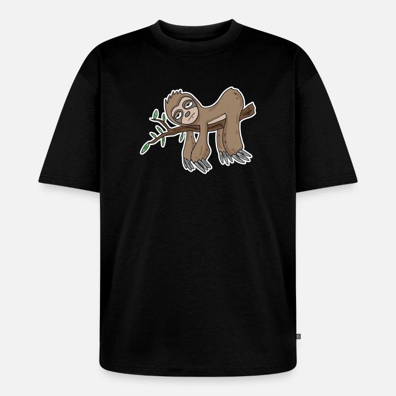 Faultier - Unisex Premium Oversized Bio T-Shirt - Schwarz