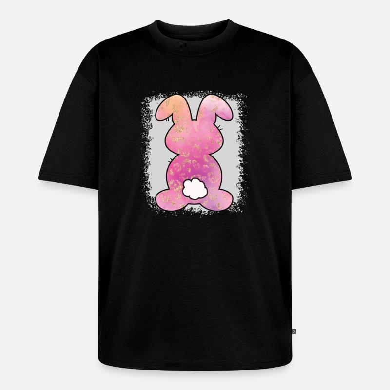 Leopard Print Bleached Easter - Unisex Premium Oversized Organic T-Shirt - black