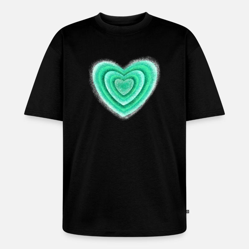 Herz - Unisex Premium Oversized Bio T-Shirt - Schwarz