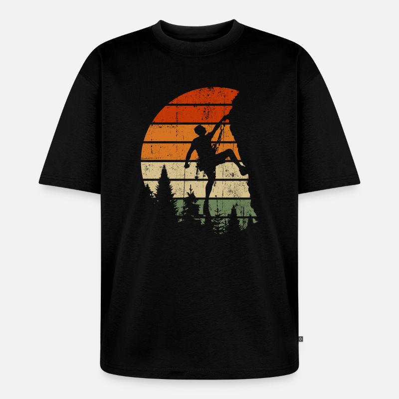 Sunset Summit Climber - Unisex Premium Oversized Bio T-Shirt - Schwarz