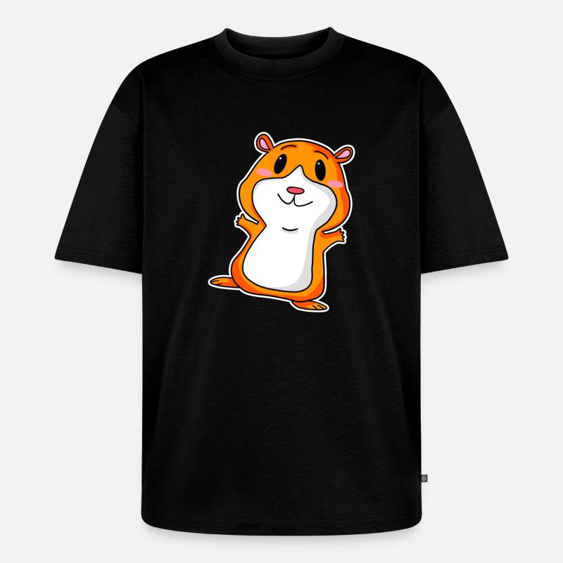 Cochon d’Inde mignon - T-shirt Premium bio oversize Unisexe - noir
